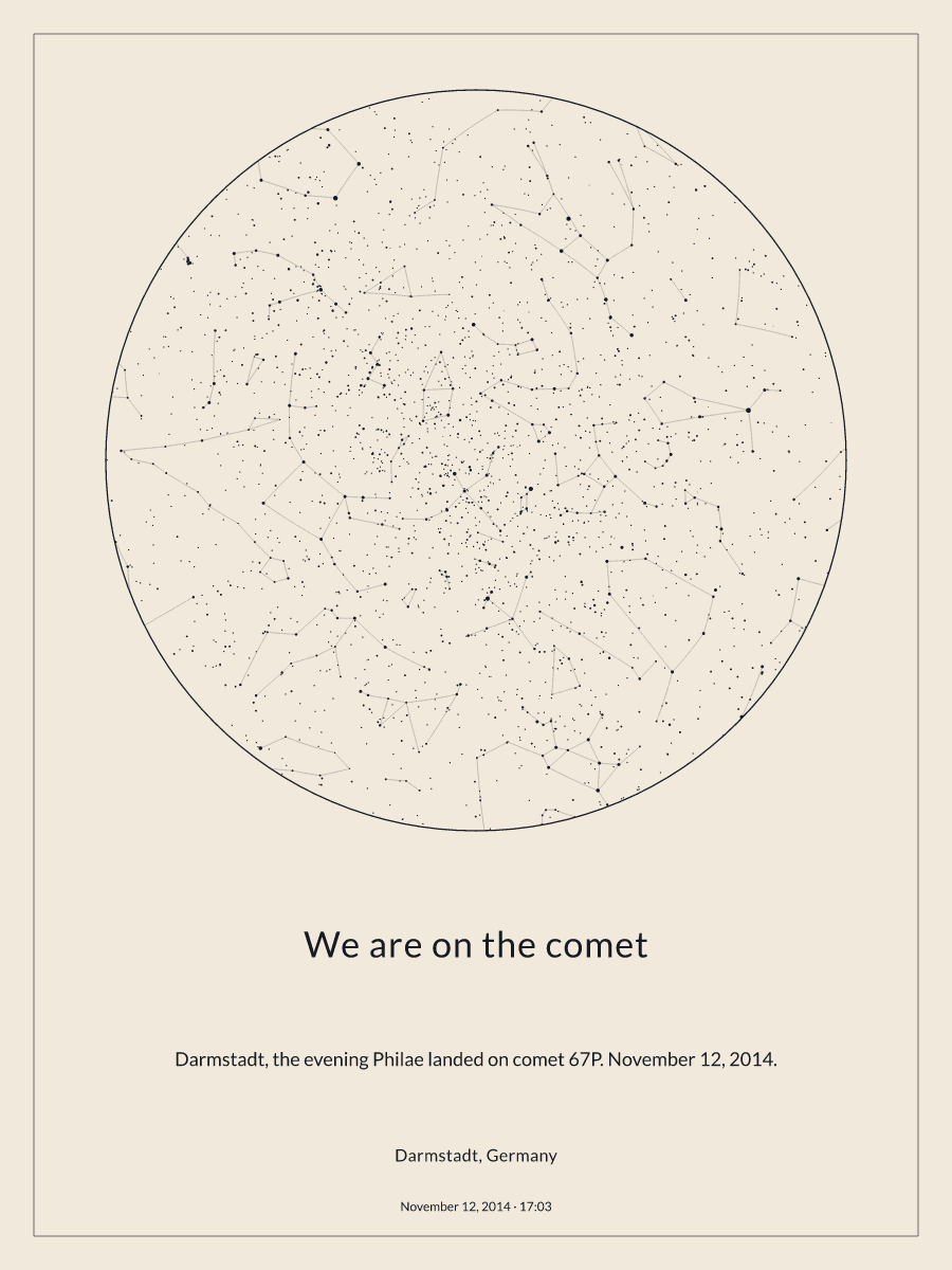 Sky chart of the night sky above Darmstadt, Germany at 5:03 p.m. on November 12, 2014