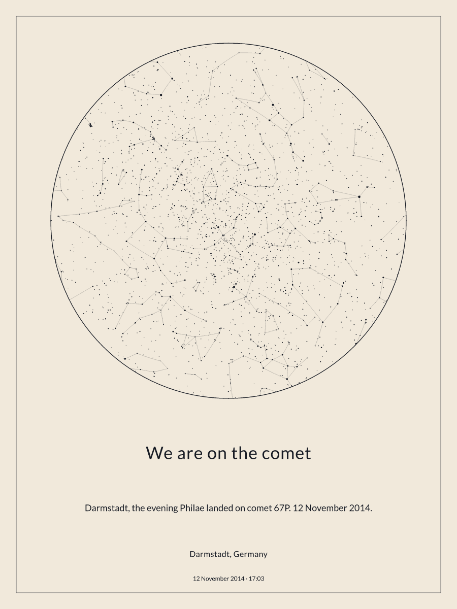 Sky chart of the night sky above Darmstadt, Germany at 5:03 pm on 12 November 2014
