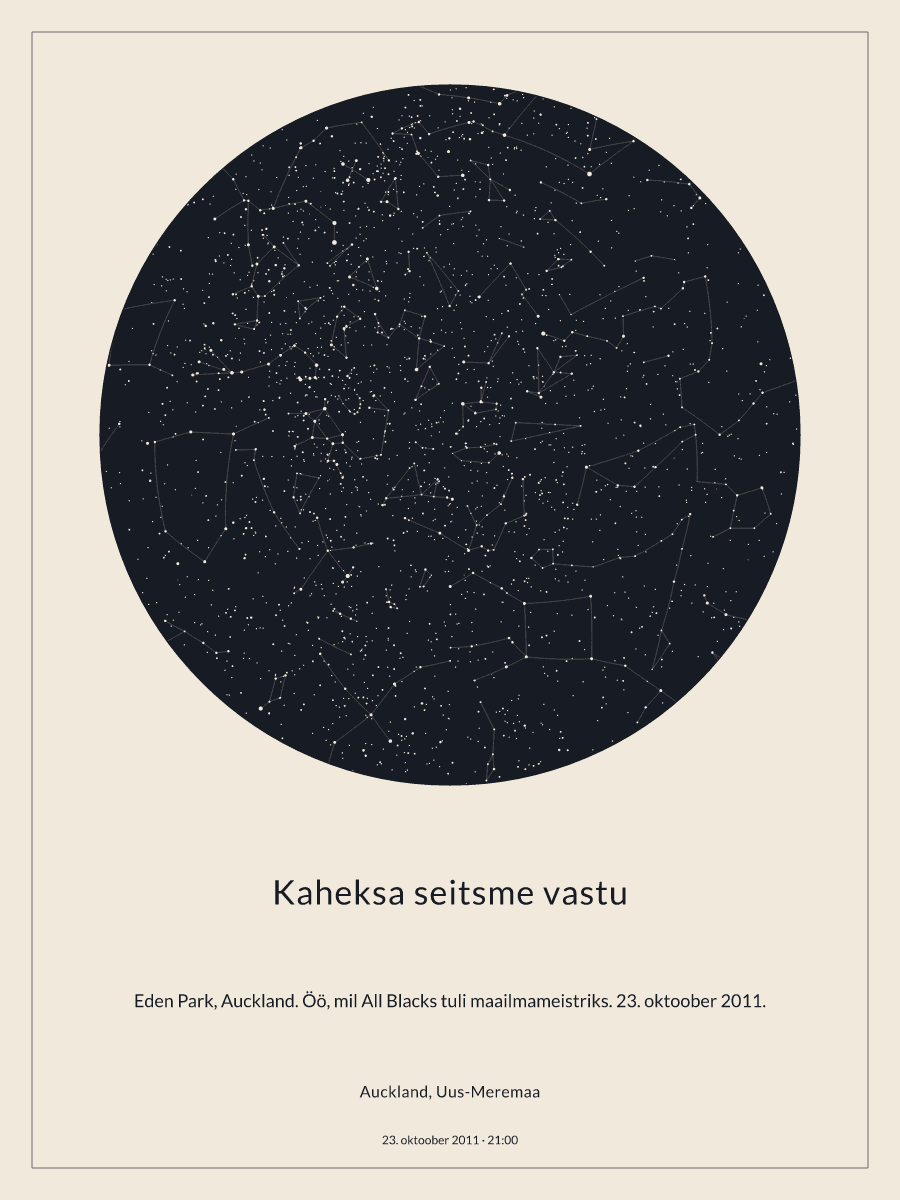 Öötaeva kaart: Auckland, Uus-Meremaa, 23. oktoober 2011 kell 21:00