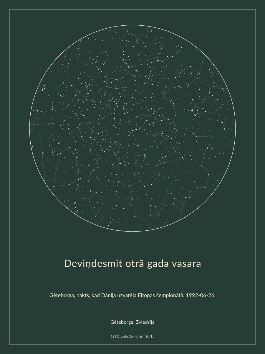 Nakts debesu karte virs vietas „Gēteborga, Zviedrija“ izvēlētajā datumā (1992. gada 26. jūnijs), plkst. 20:15