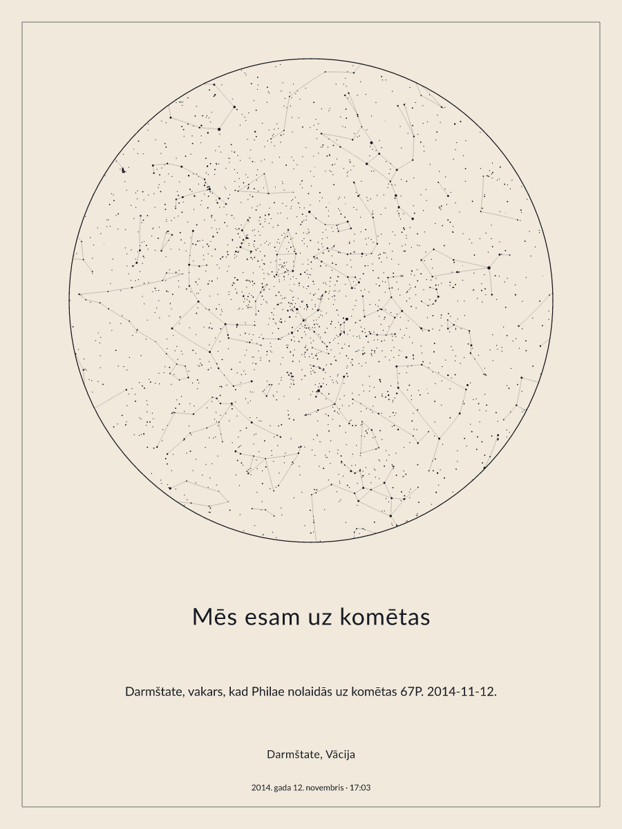 Nakts debesu karte virs vietas „Darmštate, Vācija“ izvēlētajā datumā (2014. gada 12. novembris), plkst. 17:03