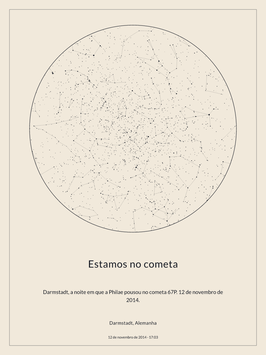 Mapa do céu noturno: Darmstadt, Alemanha, 12 de novembro de 2014, 17:03