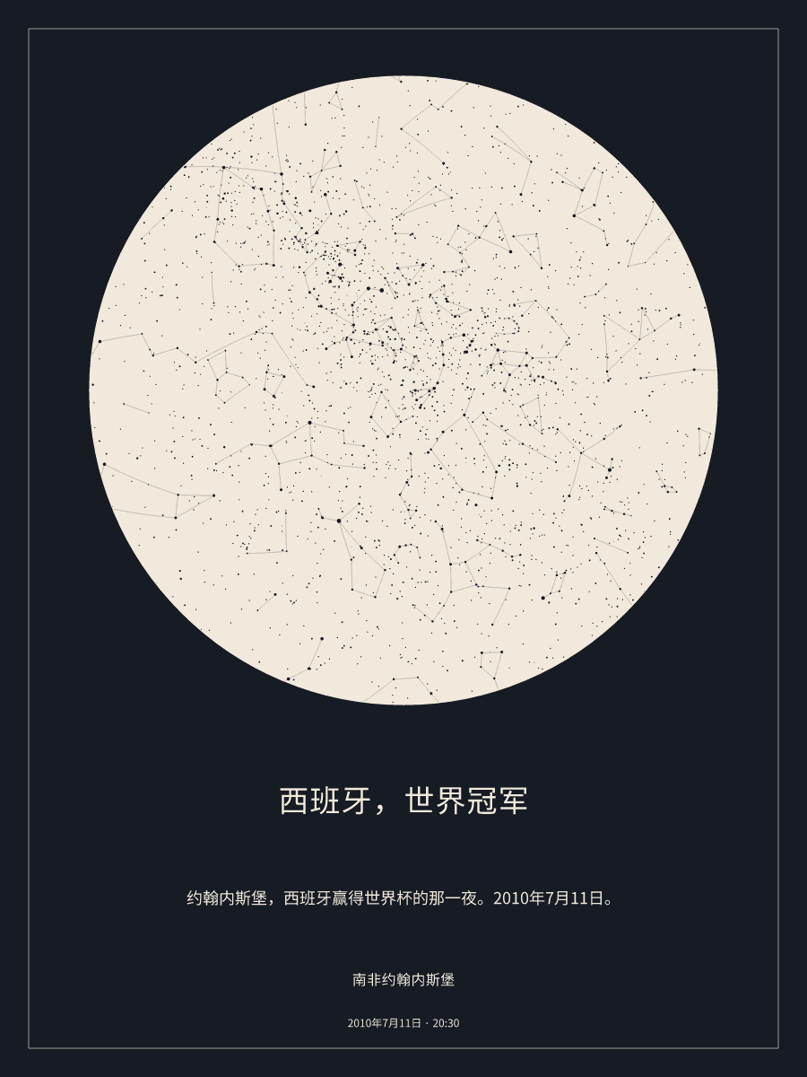 2010年7月11日 20:30南非约翰内斯堡上空的夜空星图