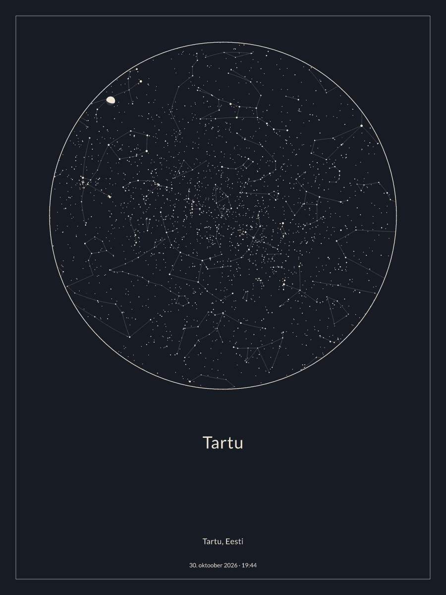 Öötaeva kaart: Tartu, 30. oktoober 2026 kell 19:44