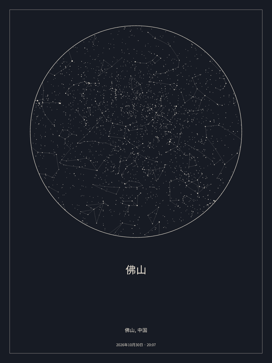 2026年10月30日 20:07佛山上空的夜空星图