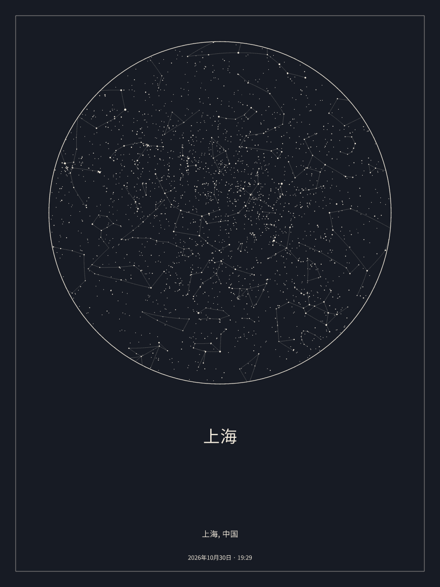 2026年10月30日 19:29上海上空的夜空星图