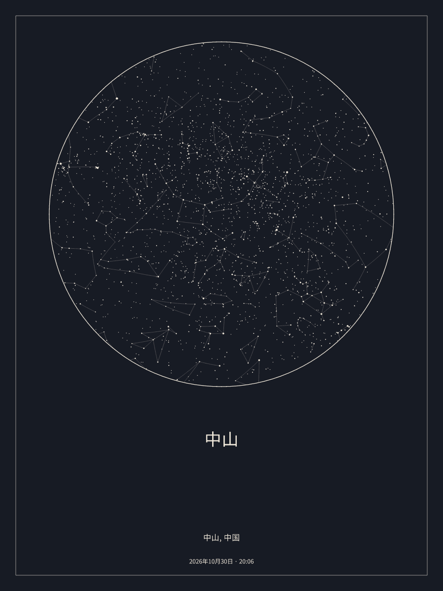 2026年10月30日 20:06中山上空的夜空星图
